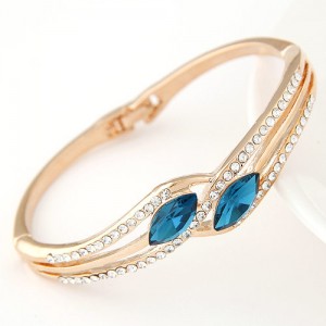 Forever Love Theme Czech Rhinestone Fashion Bangle