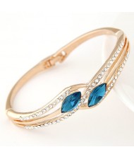 Forever Love Theme Czech Rhinestone Fashion Bangle