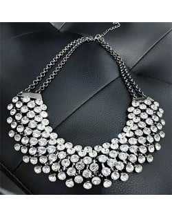 Bold Sparkling Rhinestone Collar Fashion Necklace