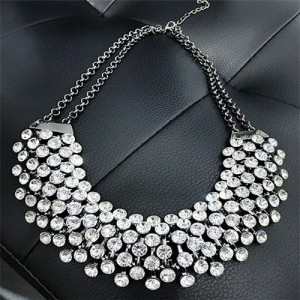 Bold Sparkling Rhinestone Collar Fashion Necklace