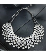 Bold Sparkling Rhinestone Collar Fashion Necklace