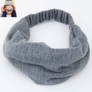 Korean High Fashion Wide Elastic Cotton Hair Hoop - Gray