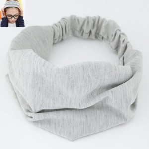 Korean High Fashion Wide Elastic Cotton Hair Hoop - Light Gray