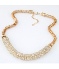 Rhinestone Twining Snake Chain Short Fashion Necklace - Golden