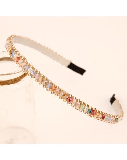 Korean Fashion Crystal Beading Hair Hoop - Multi-color