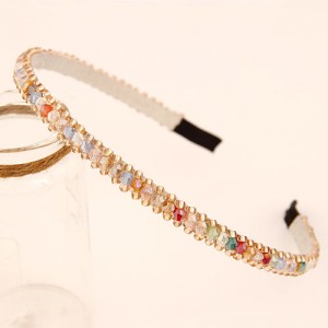 Korean Fashion Crystal Beading Hair Hoop - Multi-color