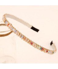 Korean Fashion Crystal Beading Hair Hoop - Multi-color