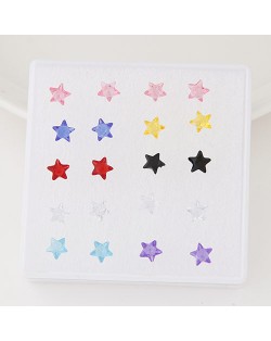 Korean Fashion Star Shape Resin Ear Studs - One Box