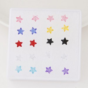 Korean Fashion Star Shape Resin Ear Studs - One Box