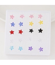 Korean Fashion Star Shape Resin Ear Studs - One Box