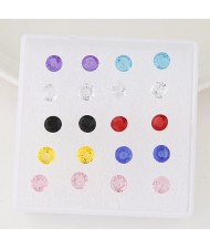 Korean Fashion Round Shape Resin Ear Studs - One Box