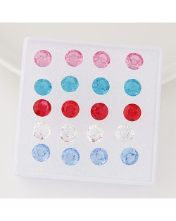 Korean Fashion Diamond Shape Resin Ear Studs - One Box