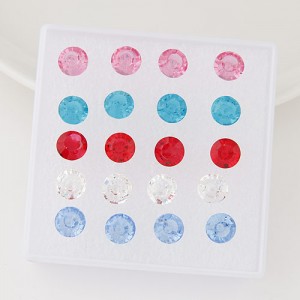 Korean Fashion Diamond Shape Resin Ear Studs - One Box