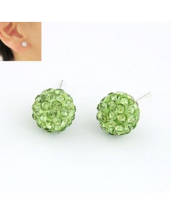 Korean Fashion Drilling Fashion Sweet Ball Shape Ear Studs - Green
