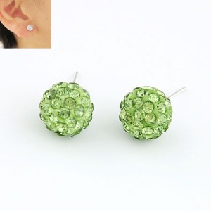 Korean Fashion Drilling Fashion Sweet Ball Shape Ear Studs - Green