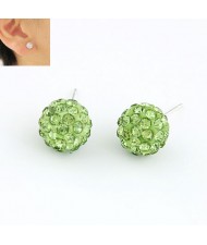 Korean Fashion Drilling Fashion Sweet Ball Shape Ear Studs - Green