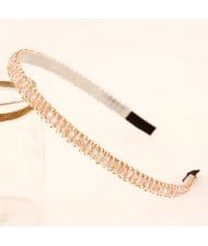 Korean Fashion Crystal Beading Hair Hoop - Pink