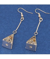 Unique Dangling Hollow Triangles Design Alloy Fashion Earrings