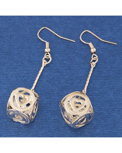 Hearts Fashion Hollow Cubic Dangling Earrings
