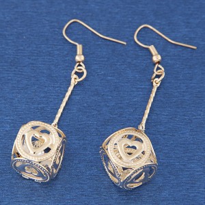 Hearts Fashion Hollow Cubic Dangling Earrings