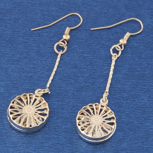 Hollow Chrisanthemum Dangling Fashion Alloy Earrings