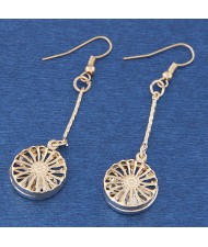 Hollow Chrisanthemum Dangling Fashion Alloy Earrings