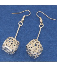 Hollow Water Lily Dangling Alloy Fashion Earrings