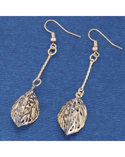 Dangling Hollow Leaves Alloy Fashion Earrings