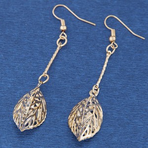 Dangling Hollow Leaves Alloy Fashion Earrings