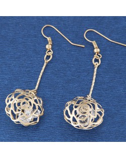Classical Hollow Rose Dangling Fashion Earrings