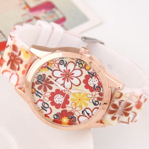 Cute Assorted Cartoon Flowers Silicone Women Wrist Watch