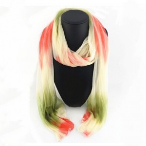 Red and Green Gradient Color Style Fashion Scarf Necklace