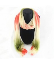 Red and Green Gradient Color Style Fashion Scarf Necklace