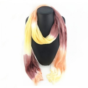 Brown and Yellow Gradient Color Style Fashion Scarf Necklace