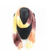 Brown and Yellow Gradient Color Style Fashion Scarf Necklace