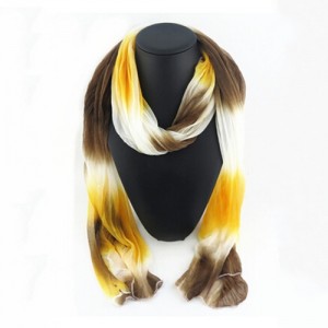 Coffee and Yellow Gradient Color Style Fashion Scarf Necklace
