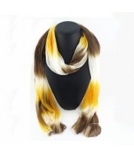 Coffee and Yellow Gradient Color Style Fashion Scarf Necklace