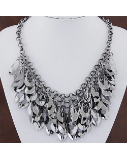 Dimensional Hollow Waterdrop Pendants Statement Fashion Necklace