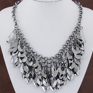 Dimensional Hollow Waterdrop Pendants Statement Fashion Necklace