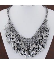 Dimensional Hollow Waterdrop Pendants Statement Fashion Necklace