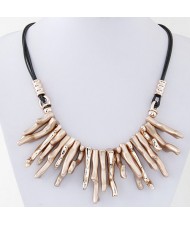 Resin Artistic Design Pendants Fashion Costume Rope Necklace - Khaki