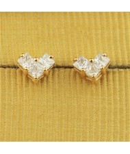 Sweet Heart Rose Gold Plated Ear Studs