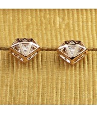 Round Purple Austrian Crystal 18K Rose Gold Dangling Earrings