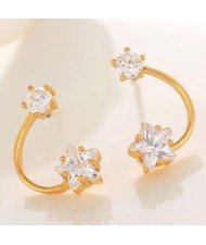 Korean Fashion Sweet Meteor Inspired Design Fashion Ear Studs - Golden