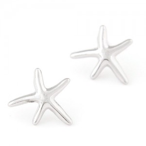 Sweet Starfish Design Alloy Fashion Ear Studs - Silver