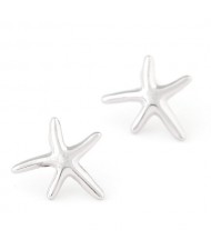 Sweet Starfish Design Alloy Fashion Ear Studs - Silver