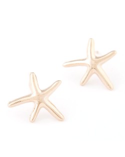 Sweet Starfish Design Alloy Fashion Ear Studs - Golden
