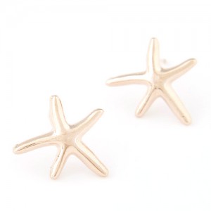 Sweet Starfish Design Alloy Fashion Ear Studs - Golden