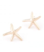 Sweet Starfish Design Alloy Fashion Ear Studs - Golden