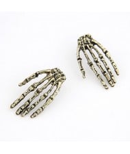 Punk Fashion Skull Hands Fashion Ear Studs - Vintage Copper